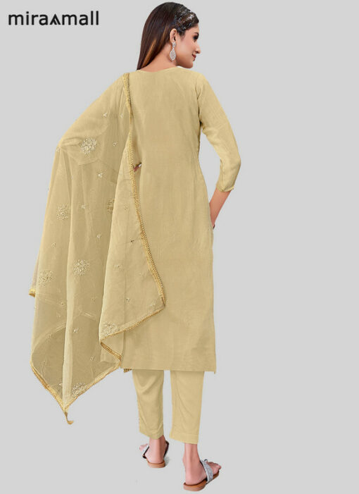Brown Designer Chanderi Silk Pant Salwar Kameez Miraamall