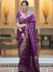 Traditional Function Wear Purple Banarasi Soft Silk Saree Miraamall