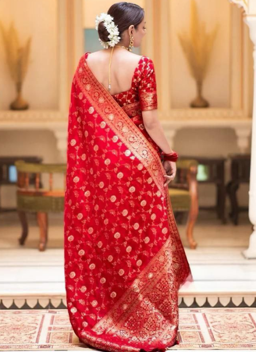 Traditional Function Wear Banarasi Soft Silk Red Saree Miraamall