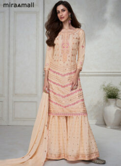 Peach Designer Embroidered Work Salwar Suit Miraamall
