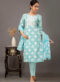 Sky Blue Rayon Cotton Digital Printed Salwar Suit Miraamall