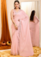 Light Pink Organza Silk Party Wear Saree Miraamall