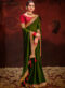 Heavy Vichitra Blooming Party Wear Green Saree Miraamall