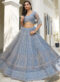 Blue Designer Net Wedding Wear Lehenga Choli